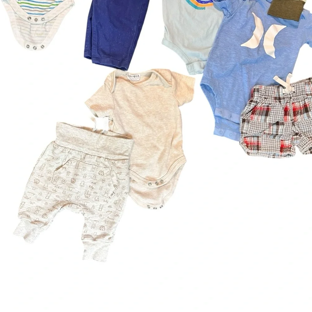 0-3 Month Baby Boy Clothing Bundle Outfits Hurley, Gerber, Rabbit + Bear & More - Picture 3 of 9